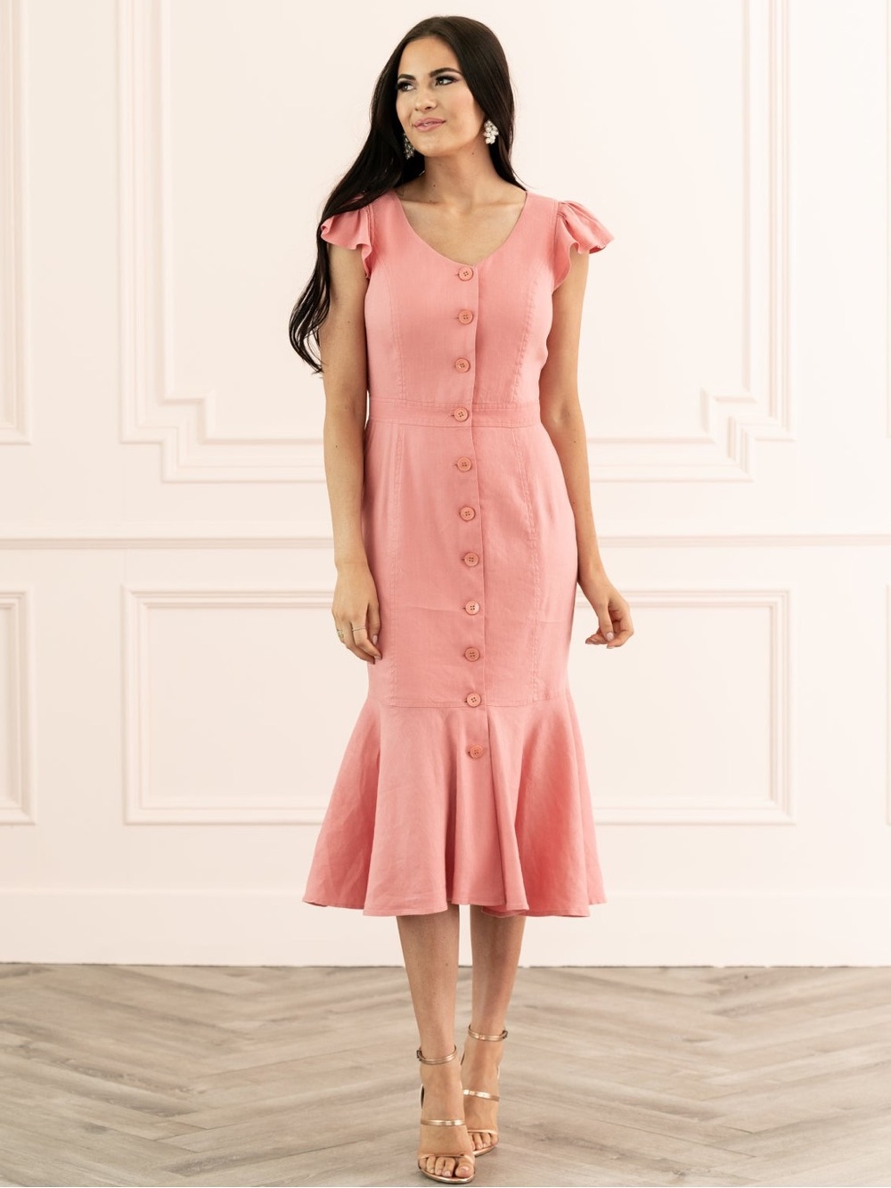 Rachel Parcell Button Down Midi Dress, XS